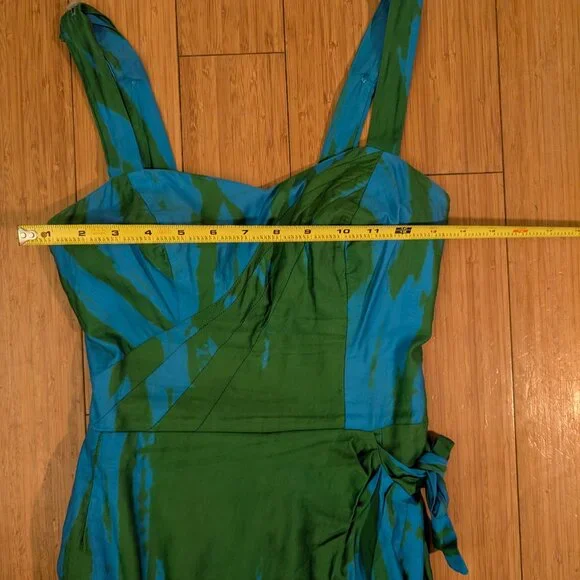 1950s True vintage Ruby of Miami green and blue party dress - Picture 9 of 13